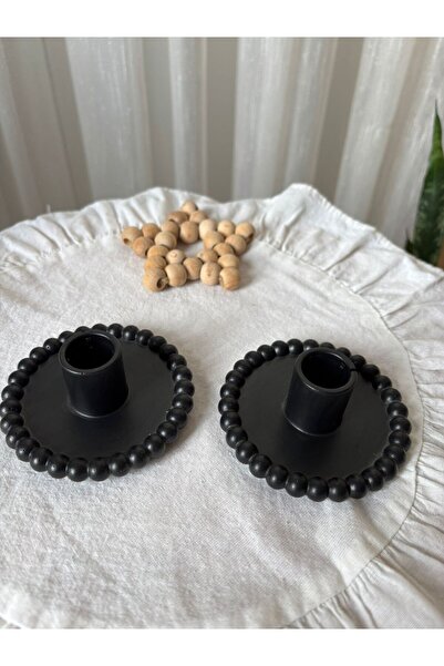 FLAME CANDLE HANDMADE CANDLES 2 Adet Boncuk Temalı Şamdanlık , El Yapımı Taş ...