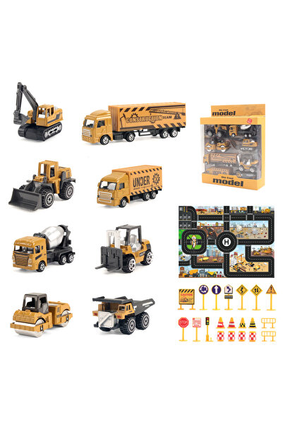 choice2 مجموعة ألعاب سيارات هندسية من سبائك معدنية مكونة من 6 قطع، مع علبة مل...