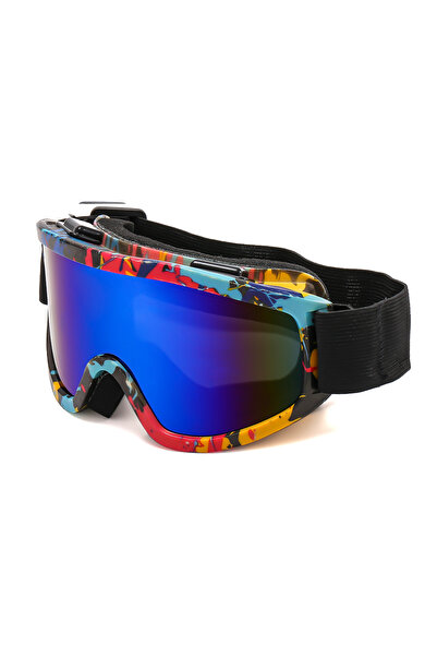 Choice 7 نظارات تزلج بإطار كبير وعدسات ملونة وعدسات إسفنجية مضادة للصدمات والوهج للاستخدام الخارجي.