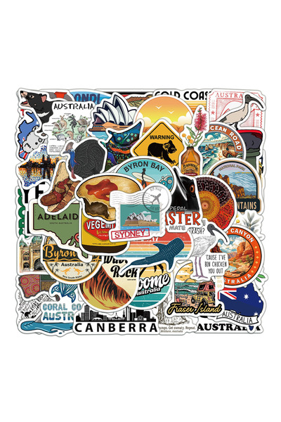 Choice ٥٠ قطعة من ملصقات الكتابة على الجدران الأسترالية العابرة للحدود، مناسب...