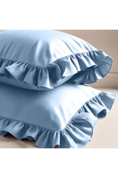 Sabia 100% Cotton 62 Thread Count (155 Tc) 50X70 cm Ruffled Pillowcase Set