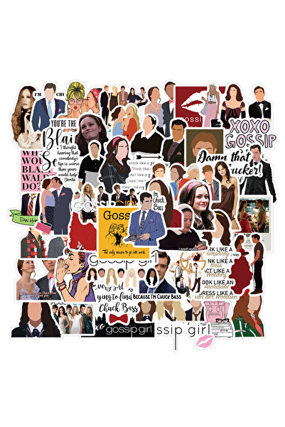Choice 50 قطعة من ملصقات جرافيتي مستوحاة من مسلسل Gossip Girl التلفزيوني، مناسبة للأثاث والجدران والمكاتب والكراسي وصناديق السيارات وأجهزة الكمبيوتر.
