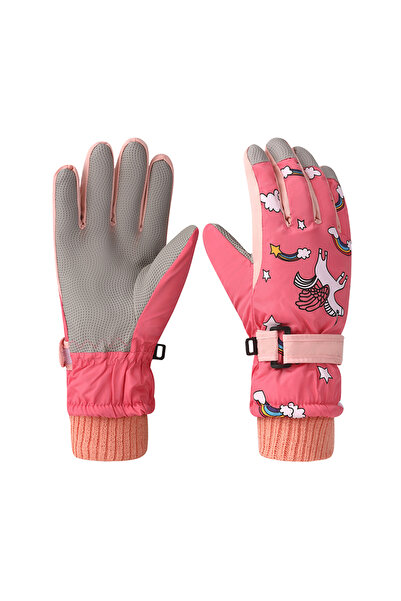 Choice قفازات شتوية للأطفال من الجنسين، لون وردي، مقاومة للماء، مناسبة لركوب الدراجات والتزلج واللعب على الثلج.