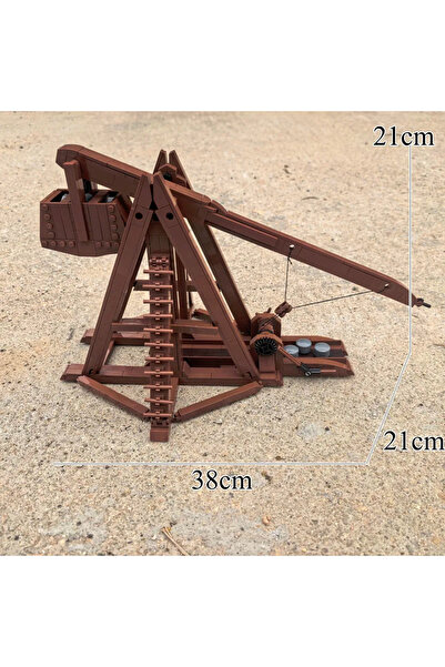 Choice with figures 699PCS Trebuchet Building Blocks MOC Medieval Architecture Siege Weapon Model Movie Bri