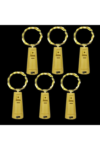 Miniso 2M 20LED Warm white 6pcs 20led Wine Bottle with Cork Bottle Led String Fairy Lights Battery Cork for