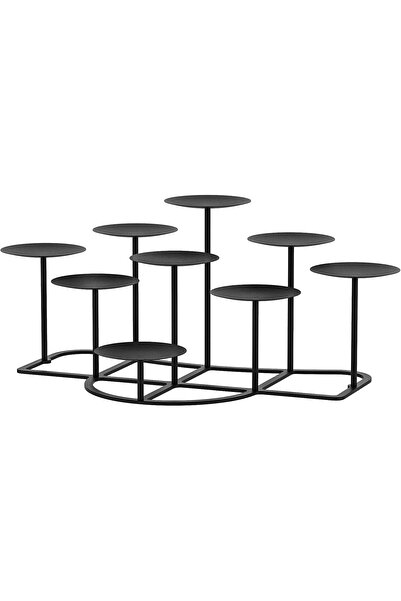 The Bros smtyle DIY 9-Mantle Candelabra Flameless or Wax Candle Holder - Blac...