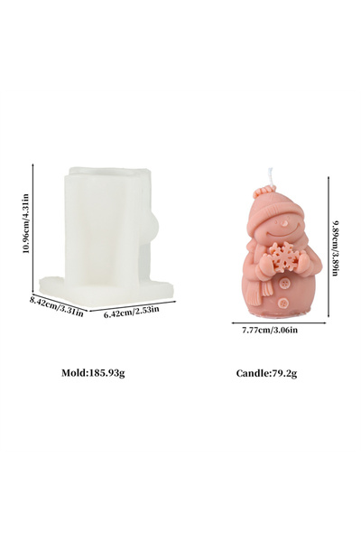 choice2 قالب رجل الثلج، قالب سيليكون لصنع شمعة على شكل رجل ثلج لعيد الميلاد، ...