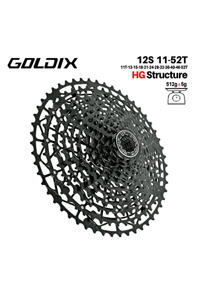 Choice ترس دراجة GOLDIX فائق الخفة بـ 12 سرعة (11-52 سنًا) مصنوع من الفولاذ ا...