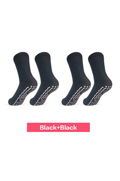 Choice زوجان من الجوارب المغناطيسية السوداء ذاتية التسخين للنساء والرجال، جوا...