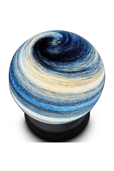 NALACAL مصباح مجرة الليل - ضوء قمر ثلاثي الأبعاد مع حامل خشبي، ضوء ليلي بسماء...