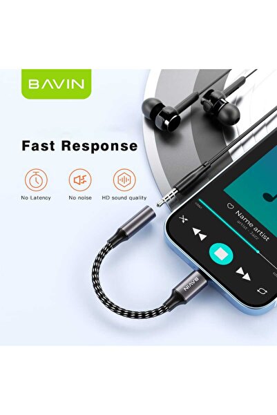Bavin Audio adapter for connecting iPhones to headphones and audio systems with a 3.5mm jack (Bluetooth required)