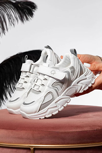 Zaira Adidasi copii gri din piele ecologica Selin #21371