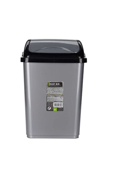 Excellent Houseware waste bin, plastic, 20x15x30 cm, black/gray