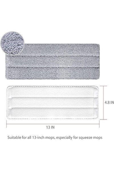 Erweicet 6 قطع من وسادات الممسحة المصنوعة من الألياف الدقيقة، رؤوس بديلة مسطح...
