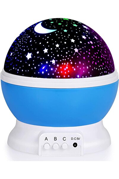 Other مصباح ليلي للأطفال من إن تيك - جهاز عرض القمر والنجوم، 8 مصابيح LED متغ...