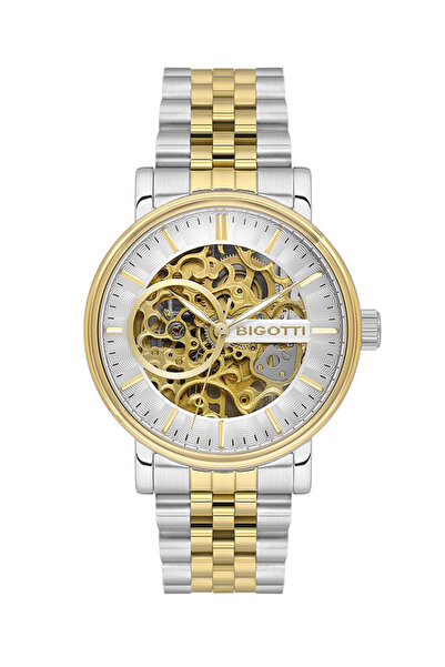 Bigotti Gold Gümüş Çelik Kordon Otomatik Erkek Kol Saati L-BG.1.10684-4