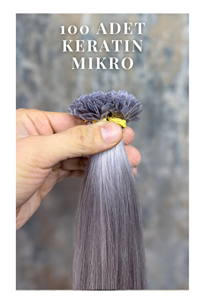 HalitCan HairKing شعر أوزبكي رمادي بطول 60 سم – 100 قطعة (60 جرام) – مملوء من...