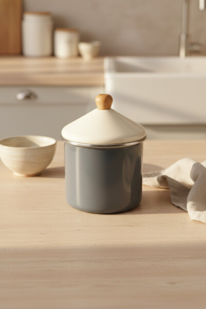 Bambum Nostalji Wooden Handle Spice Rack Dark Gray 12 cm