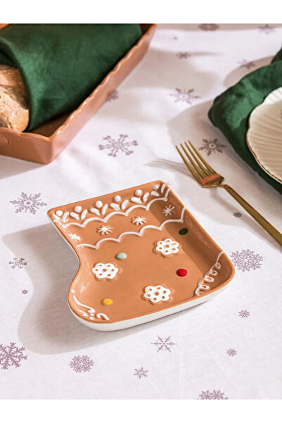 LC Waikiki LCW HOME Karışık Yılbaşı Temalı Seramik Tabak 18 Cm