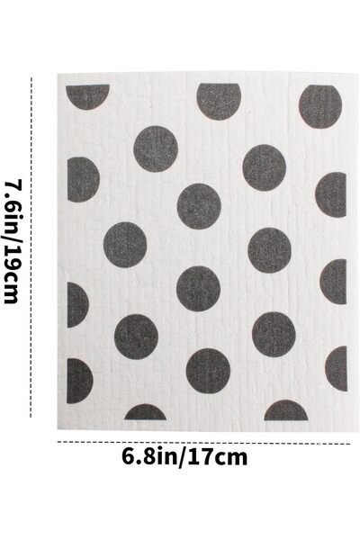 Generic Swedish Dishcloths, 5 pcs Reusable Biodegradable Super Absorbent Black & White Kitchen Cloths (7.6 x