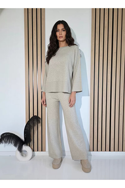 Zaira Beige Adela 2-piece knit women's suit #A1236 - L/XL