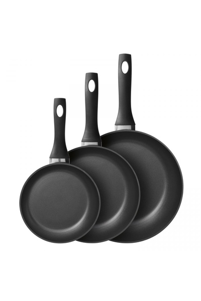 Berghoff Set de 3 tigăi universale BergHOFF-Essentials, aluminiu, 20/24/28 cm, negre