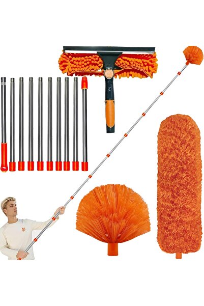 Tockrop طقم تنظيف الغبار عالي الارتفاع (أكثر من 20 قدمًا) مع عمود تمديد يتراو...