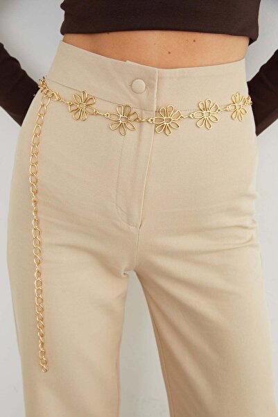 Fulla Moda Flower Detailed Chain Belt