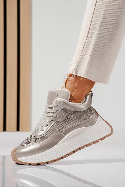 Zaira Adidasi dama imblaniti gri din piele ecologica Chiara #22517 - 38