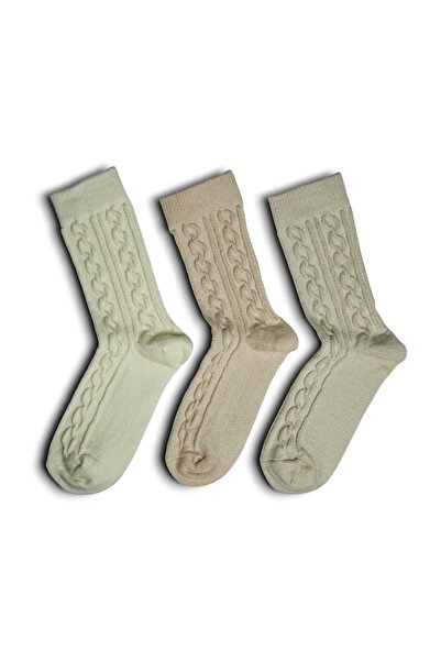 Rumon Bamboo Winter Thick Textured Knitted Women's Socks Set of 3