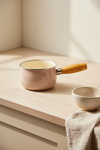 Bambum Nostalji Ahşap Saplı Tava Toprak 14 cm