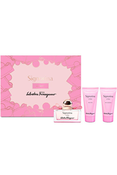Salvatore Ferragamo Signorina In Fiore For Women Eau De Toilette 50ml+ Bl 50ml + Bath & Sg 50ml Trav