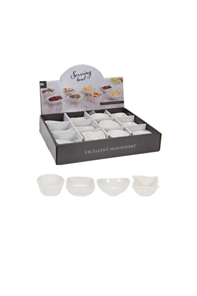 Excellent Houseware salad/sauce/snacks serving bowl set, porcelain, white