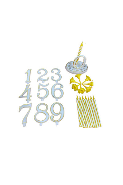 iBiLi Set de 8 lumânări de ziua de naștere Ibili-Flex, 6 cm, galbene