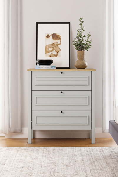 SARMOBİ Taiga 3 Çekmeceli Şifonyer , Çamaşırlık Yatak Odası Bebek Odası Gri