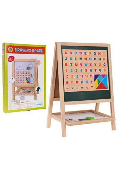 Ramiz Tablă dublă din lemn, ideală pentru copii, cu două suprafețe pentru desen și scris,