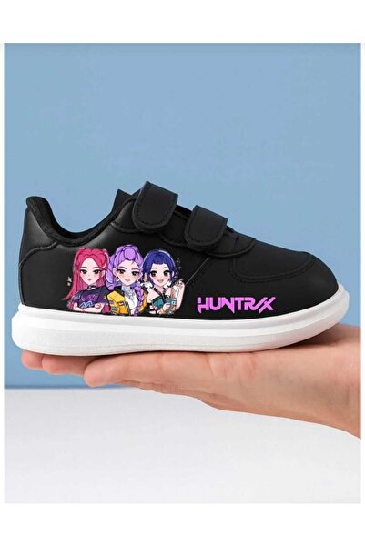 lias desing nou huntrex fete cu imprimeu kpop demon hunter cu imprimeu pantofi sport pentru copii cu bandă neagră snekaer