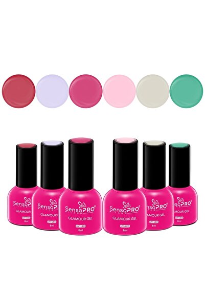 SensoPRO Milano Set de 6 oje semipermanente Glamour 8ml SensoPRO Milano, Roșu...