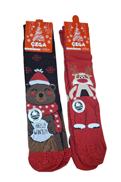 Nisa 2 чифта безшевни памучни ароматни дълги коледни чорапи за мъже и жени