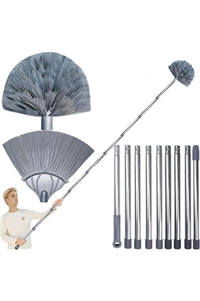 NALACAL منفضة خيوط العنكبوت مع عمود تمديد مكون من 10 أقسام، وفرشاة للأسقف الع...