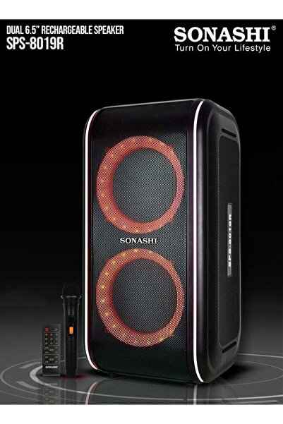 sonashi مكبر صوت بلوتوث قابل لإعادة الشحن مقاس 6.5 بوصة SPS-8019R