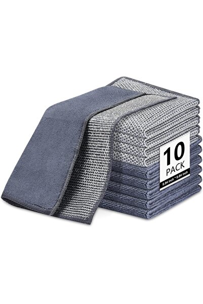 YACAISI 10 قطع من مناشف الأطباق السلكية غير القابلة للخدش ذات الطبقتين (للاست...