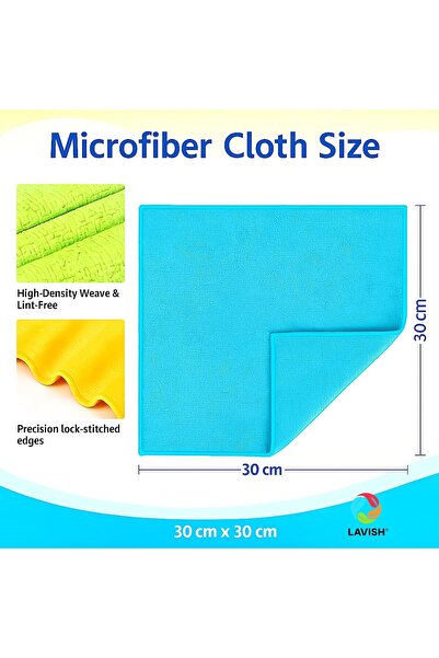lavish مناديل تنظيف من الألياف الدقيقة 30×30 سم - عبوة من 5 قطع