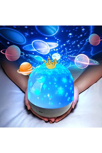 Generic Children's Room Night Light Galaxy Projector with Bluetooth, 360° Rotation, Remote, 21 Scenes