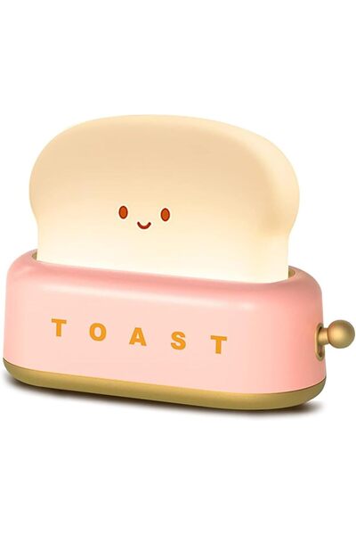 ELEPHANTBOAT مصباح ليلي على شكل محمصة خبز، قابل لتعديل شدة الإضاءة، قابل لإعا...