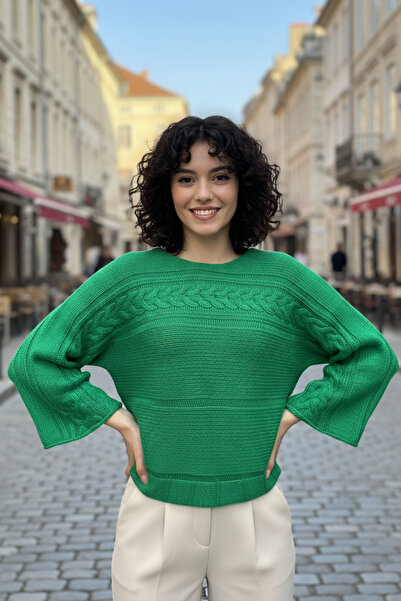 Sea Style Πλεκτό πουλόβερ με μοτίβο με φαρδιά μανίκια