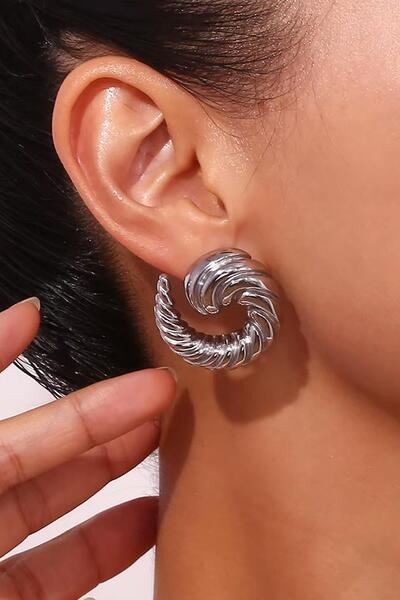 New Obsessions Silver Color Steel Earrings