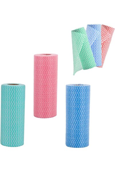 Generic 3 لفات من مناديل التنظيف القابلة لإعادة الاستخدام - مناشف منزلية ومطب...