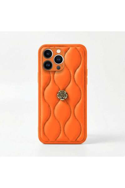 RONA STORE iPhone 16 Pro Max Compatible Zebana Camellia Leather Case