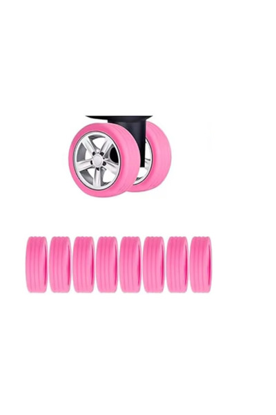 OEM Set 8 buc Huse de protectie din silicon pentru rotile de la valize, Roz